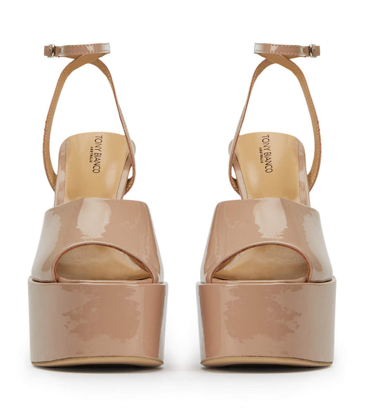 Tacones de aguja Tony Bianco Journey Coco Charol 15cm Beige | TCLWZ57978