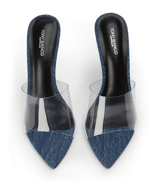 Tacones de aguja Tony Bianco Mylo Clear Vinylite/Blue Denim 10.5cm Azules | UCLND27904