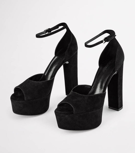 Tacones de evento Tony Bianco Jayze Black Gamuza 14cm Negras | CLXBR68190