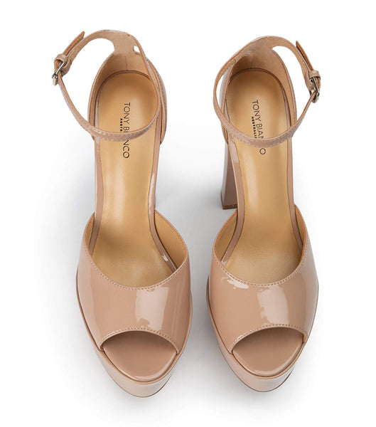 Tacones de evento Tony Bianco Jayze Coco Charol 14cm Beige | ACLDF81376