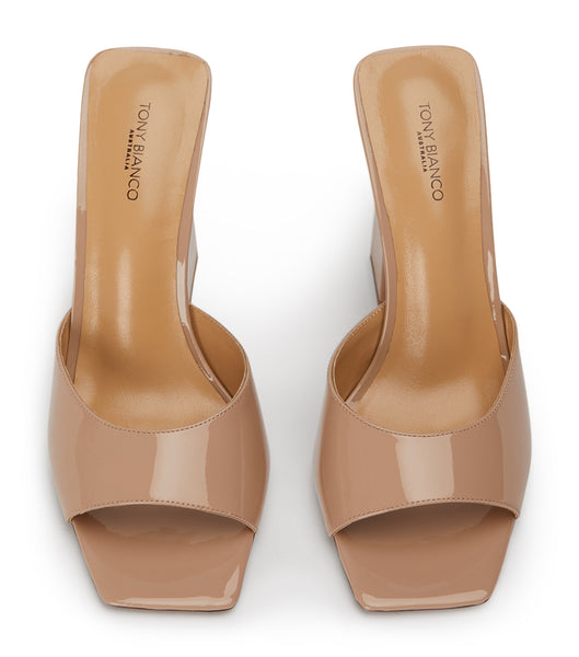 Tacones de evento Tony Bianco Naja Coco Charol 10.5cm Beige | XCLGW33571