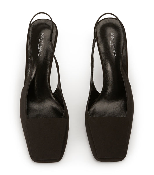 Tacones de evento Tony Bianco Rue Black Crepe 10.5cm Negras | CLIIZ63650