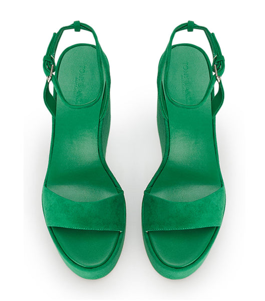 Zapatos Cuña Tony Bianco Vesna Jade Gamuza 13cm Verde | ZCLMJ99066