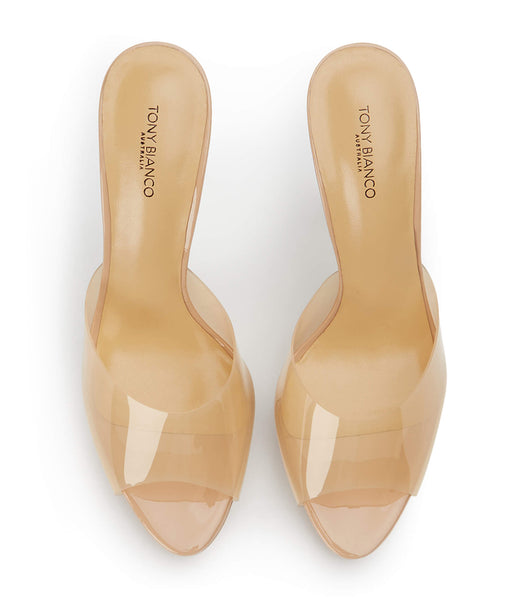 Zapatos Plataforma Tony Bianco Liquid Nude Vinylite/Nude Charol 12cm Beige | DCLKV88500