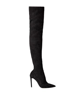 Botas de tacón de aguja Tony Bianco Avah Black Stretch Gamuza 10.5cm Negras | SCLNY68643