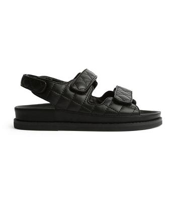 Sandalias Planas Tony Bianco Hiranni Black Sheep Nappa 3.5cm Negras | ECLVG90156