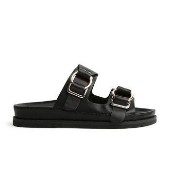 Sandalias Planas Tony Bianco Hunter Black Como 3.5cm Negras | SCLVO89513