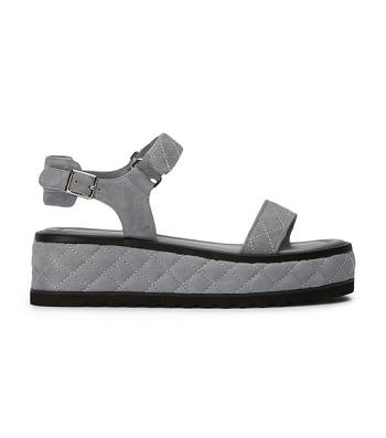 Sandalias Planas Tony Bianco Zahara Steel Grey Gamuza 6cm Gris | CLQAV38073