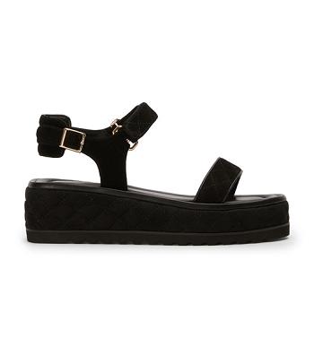 Sandalias Tony Bianco Zahara Black Gamuza 6cm Negras | FCLHY30772