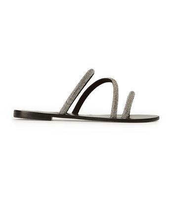 Sandalias de Diapositivas Tony Bianco Fusion Crystal/Black Gamuza 1cm Negras | ACLDF44476