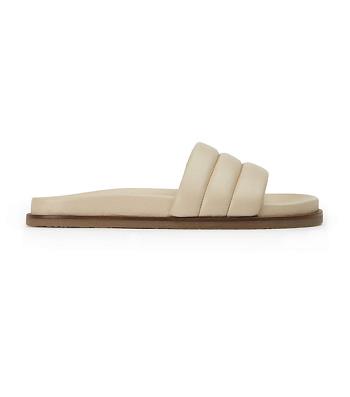 Sandalias de Diapositivas Tony Bianco Lucas Vanilla Nappa 1.5cm Amarillo Claro | ZCLMJ55999