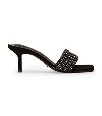 Tacones Brillantes Tony Bianco Amos Black Crystal/Black Gamuza 6.5cm Negras | QCLWA86012