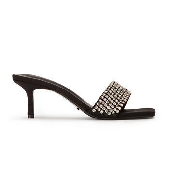 Tacones Brillantes Tony Bianco Amos Crystal/Black Gamuza 6.5cm Negras | MCLFT17919