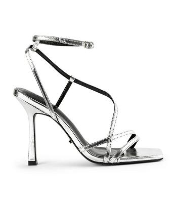 Tacones con tiras Tony Bianco Franci Silver Foil 10.5cm Plateadas | CLCIF33068