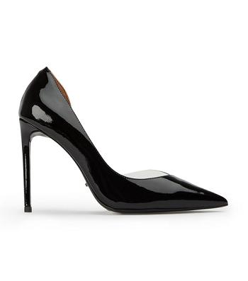 Tacones de aguja Tony Bianco Adore Black Charol/Clear Vinylite 10.5cm Negras | SCLNY75562