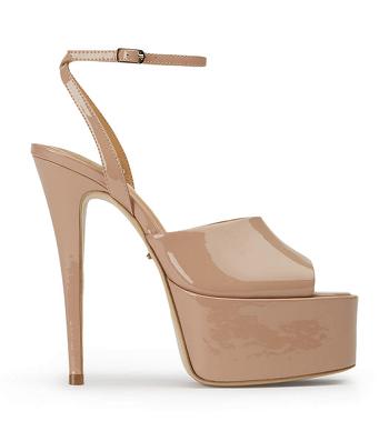 Tacones de aguja Tony Bianco Journey Coco Charol 15cm Beige | TCLWZ57978