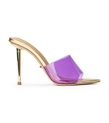 Tacones de aguja Tony Bianco Mylo Purple Vinylite/Gold 10.5cm Moradas Doradas | ZCLMJ36428