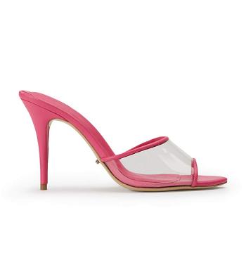 Tacones de aguja Tony Bianco Riana Clear Vinylite/Acid Pink 9.5cm Rosas | SCLNY38848