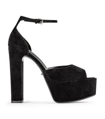 Tacones de evento Tony Bianco Jayze Black Gamuza 14cm Negras | CLXBR68190